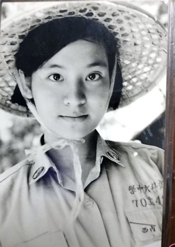 1968年省斗中學生參加救國團嘉義蘭潭野營活動老照片